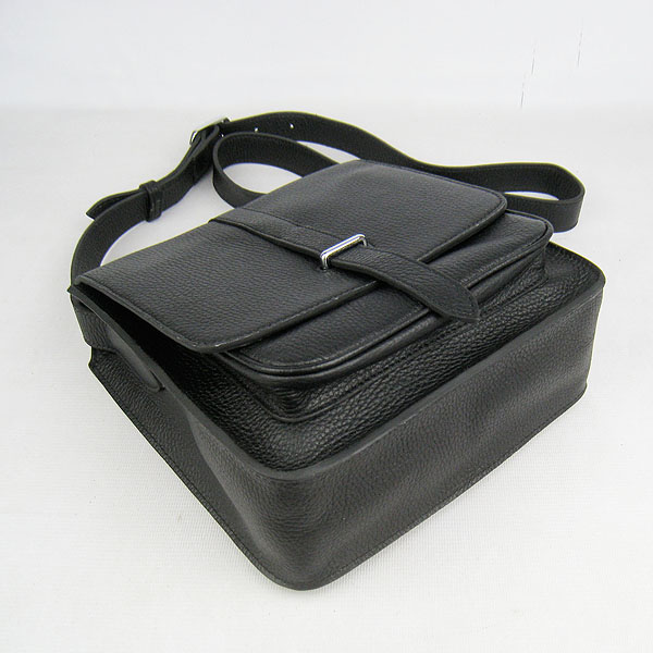 7A Hermes Handbag Hermes Togo Leather Messenger Bag Black h2811 Replica - Click Image to Close